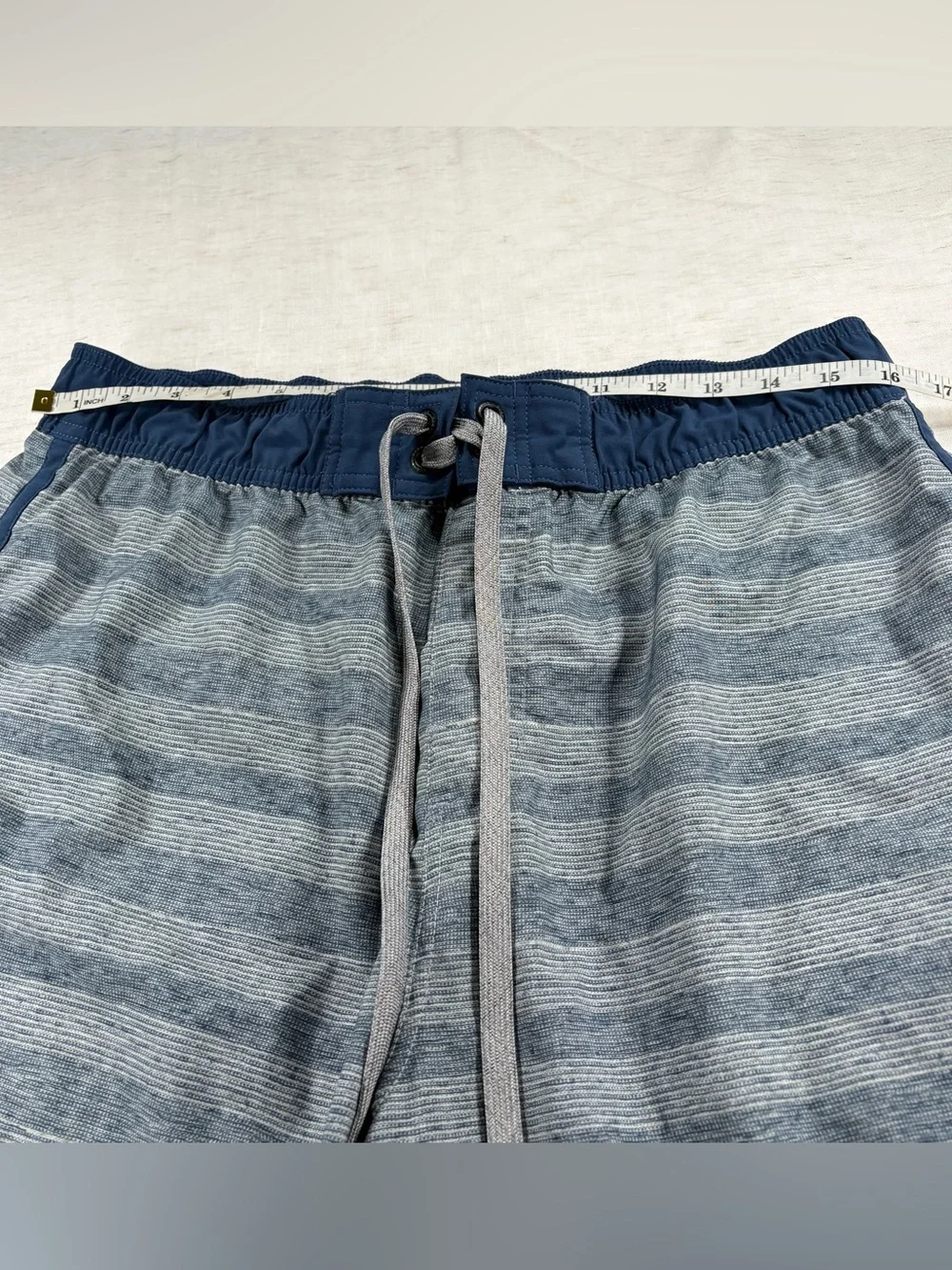 PrAna Striped Blue Knit Swim Shorts